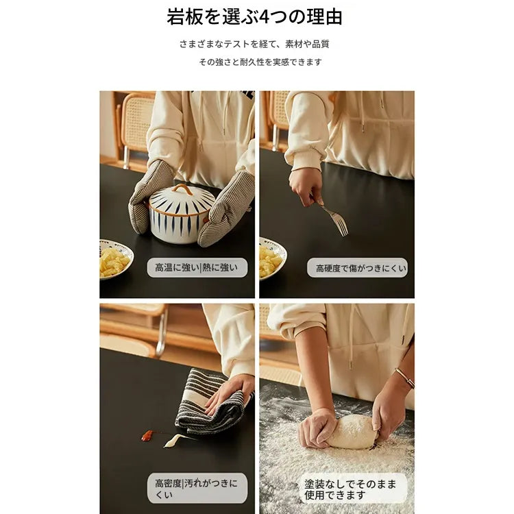 黄楊木調 中古風 円形セラミック天板 ダイニングテーブル ステンレス脚 リビング向け hjj-3672