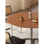 テーブル ライトブラウン 多層板 ステンレス hjj-3674