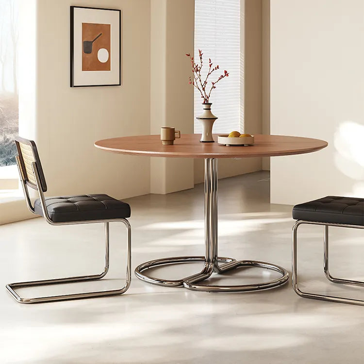 テーブル ライトブラウン 多層板 ステンレス hjj-3674