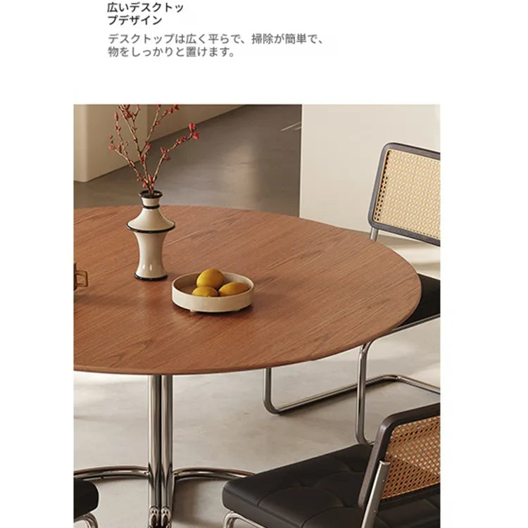 テーブル ライトブラウン 多層板 ステンレス hjj-3674