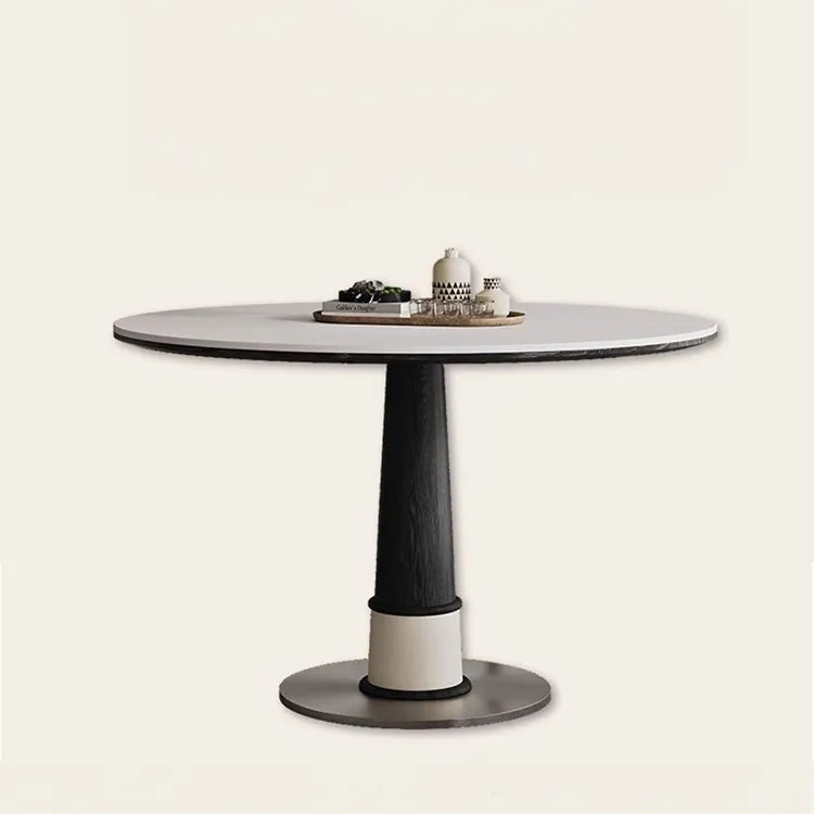 無垢材セラミック天板円形ダイニングテーブル フレンチヴィンテージ風 小さめサイズ リビングダイニング兼用 hjj-3676