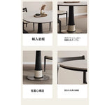 無垢材セラミック天板円形ダイニングテーブル フレンチヴィンテージ風 小さめサイズ リビングダイニング兼用 hjj-3676