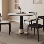 無垢材セラミック天板円形ダイニングテーブル フレンチヴィンテージ風 小さめサイズ リビングダイニング兼用 hjj-3676