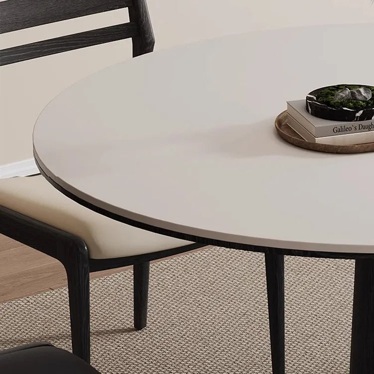 無垢材セラミック天板円形ダイニングテーブル フレンチヴィンテージ風 小さめサイズ リビングダイニング兼用 hjj-3676