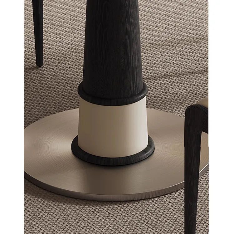 無垢材セラミック天板円形ダイニングテーブル フレンチヴィンテージ風 小さめサイズ リビングダイニング兼用 hjj-3676