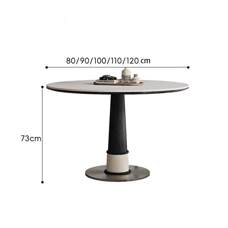 無垢材セラミック天板円形ダイニングテーブル フレンチヴィンテージ風 小さめサイズ リビングダイニング兼用 hjj-3676