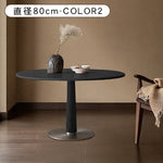 ヴィンテージ風ダークウォールナット色円形ダイニングテーブル 小さめサイズ 北欧風 リビングダイニング兼用 高級感 hjj-3678