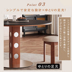 ヴィンテージ風ラウンドダイニングテーブル 天然木 セラミック天板 アメリカン?フレンチミックス 北欧 小さめサイズ hjj-3679