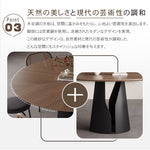 ウォールナット無垢材円形ダイニングテーブル 回転盤付き小型ダイニング向け hjl-2554