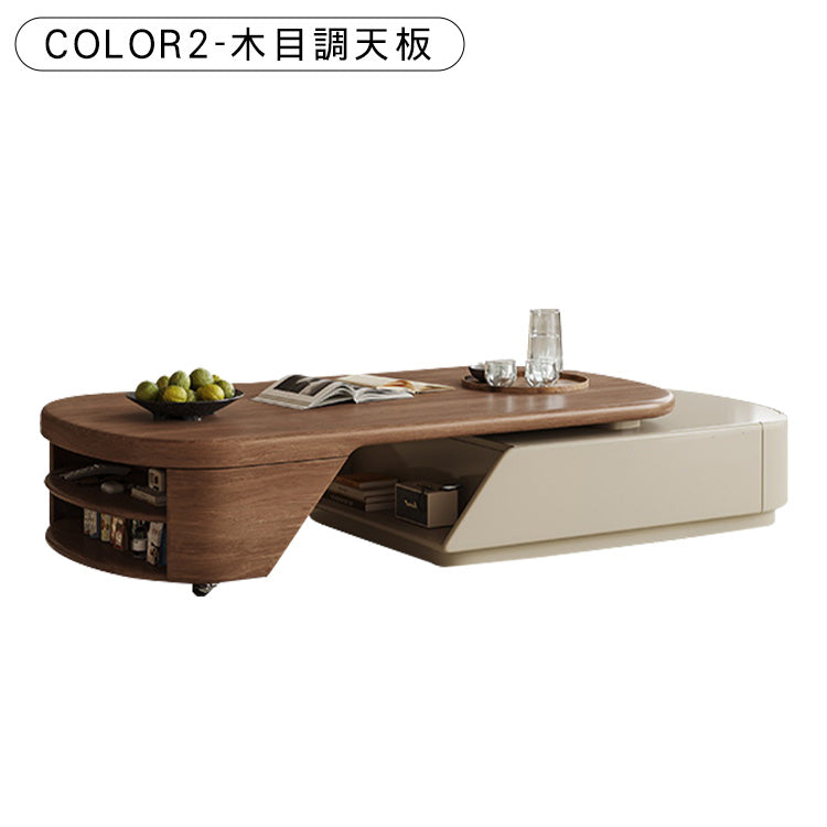 リビング用 伸縮式センターテーブル ミルキーカラー 小スペース向け 高級感 シンプルモダン hjl-5667