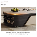 リビング用 伸縮式センターテーブル ミルキーカラー 小スペース向け 高級感 シンプルモダン hjl-5667