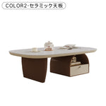 セラミック天板ローテーブル リビング用 収納付き ミニマルモダン ヴィンテージ風 hjl-5668