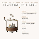 高級感ある移動式無垢材サイドテーブル コンパクトワゴンタイプ リビング用 hjl-5680