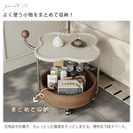 高級感ある移動式無垢材サイドテーブル コンパクトワゴンタイプ リビング用 hjl-5680