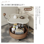 高級感ある移動式無垢材サイドテーブル コンパクトワゴンタイプ リビング用 hjl-5680