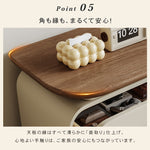 ナイトテーブル 無垢材 クリーム風 モダンミニマル 寝室収納キャビネット hjl-5683