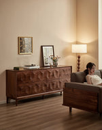 ウォールナットキャビネット - エレガントなデザインの収納家具、リビングやダイニングに最適! hjy-5006