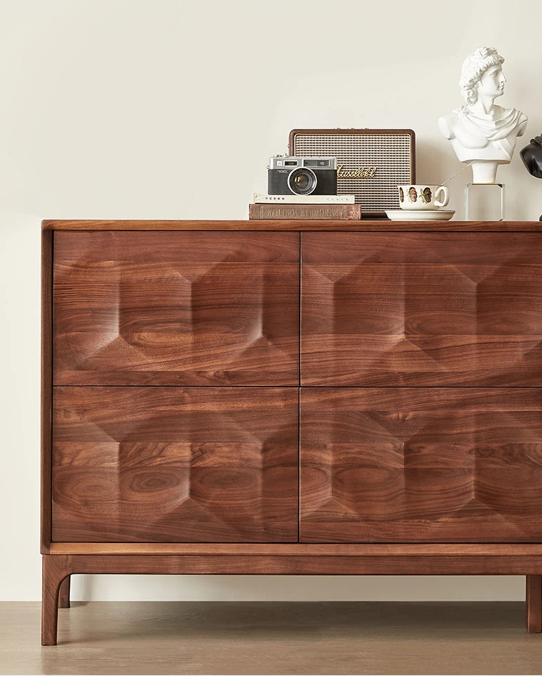 ウォールナットキャビネット - エレガントなデザインの収納家具、リビングやダイニングに最適! hjy-5006