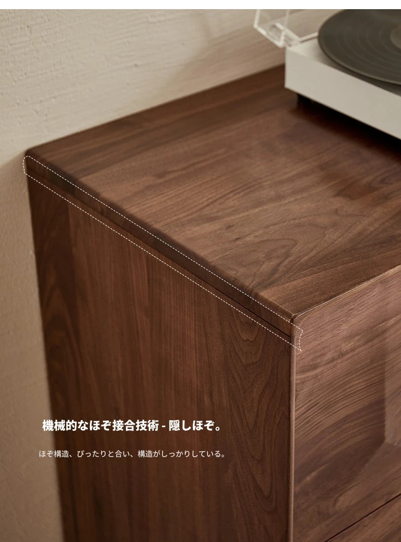 ウォールナットキャビネット - エレガントなデザインの収納家具、リビングやダイニングに最適! hjy-5006