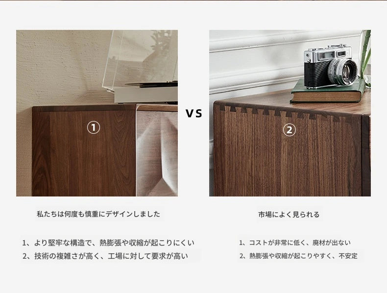 ウォールナットキャビネット - エレガントなデザインの収納家具、リビングやダイニングに最適! hjy-5006