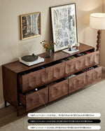 ウォールナットキャビネット - エレガントなデザインの収納家具、リビングやダイニングに最適! hjy-5006