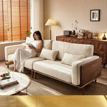 ウォールナットフレームの贅沢ソファー - 発泡ポリエチレン・ダウン・綿麻素材使用で快適な座り心地を提供! hjy-5007