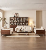 ウォールナットフレームの贅沢ソファー - 発泡ポリエチレン・ダウン・綿麻素材使用で快適な座り心地を提供! hjy-5007