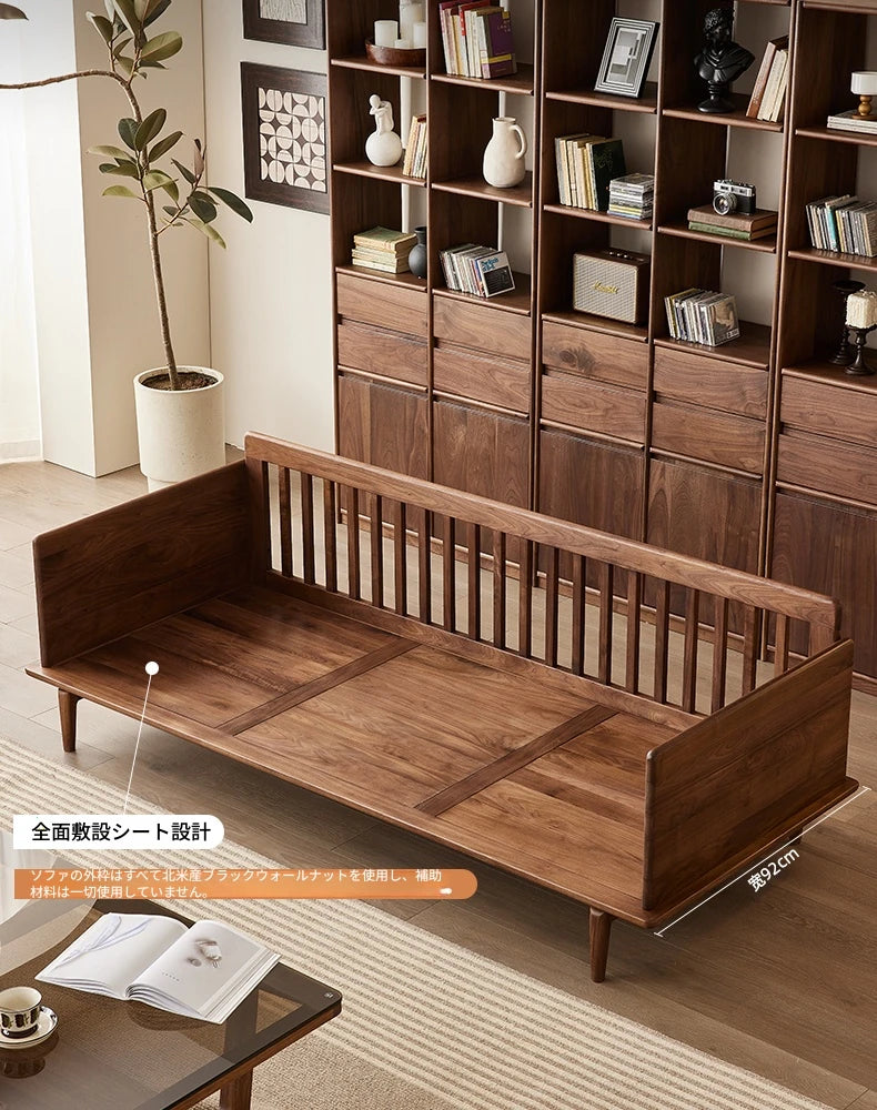 ウォールナットフレームの贅沢ソファー - 発泡ポリエチレン・ダウン・綿麻素材使用で快適な座り心地を提供! hjy-5007