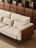 ウォールナットフレームの贅沢ソファー - 発泡ポリエチレン・ダウン・綿麻素材使用で快適な座り心地を提供! hjy-5007