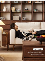 ウォールナットフレームの贅沢ソファー - 発泡ポリエチレン・ダウン・綿麻素材使用で快適な座り心地を提供! hjy-5007