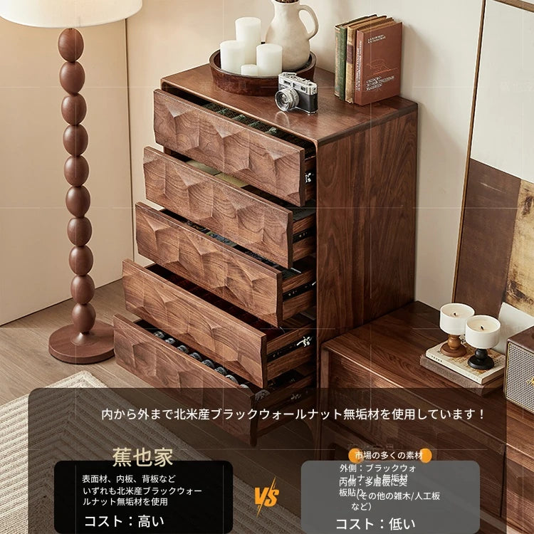 ウォールナット製のおしゃれなキャビネット | モダンデザイン | 高品質収納家具 hjy-5009