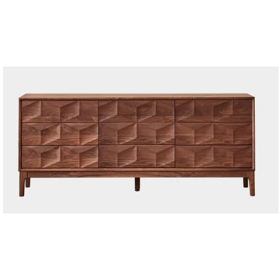 ウォールナット製デザインキャビネット - モダンなインテリアに最適な収納家具 hjy-5010