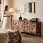 ウォールナット製デザインキャビネット - モダンなインテリアに最適な収納家具 hjy-5010