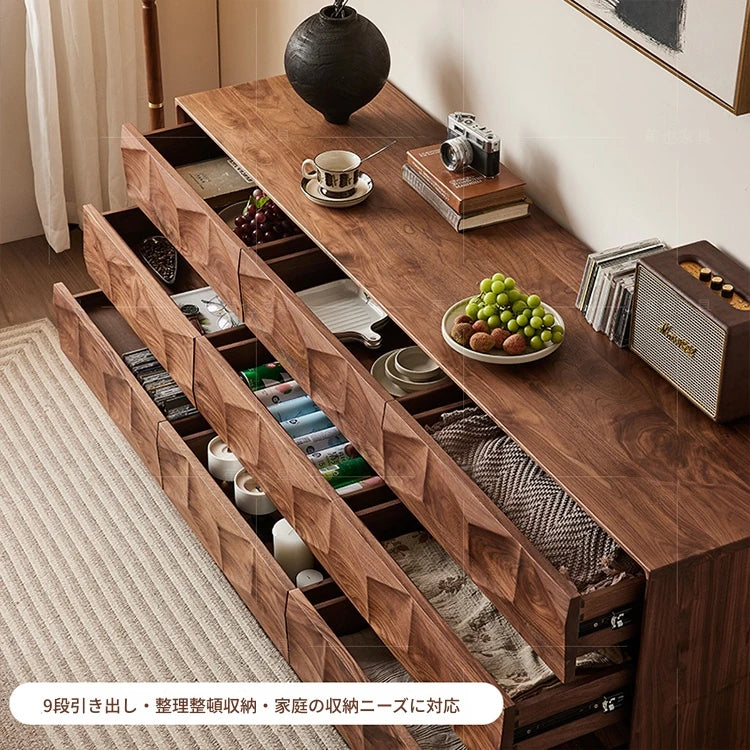 ウォールナット製デザインキャビネット - モダンなインテリアに最適な収納家具 hjy-5010