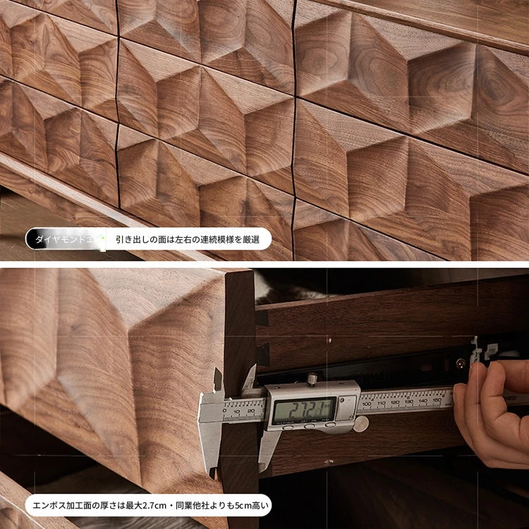 ウォールナット製デザインキャビネット - モダンなインテリアに最適な収納家具 hjy-5010