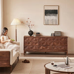 ウォールナット製デザインキャビネット - モダンなインテリアに最適な収納家具 hjy-5010