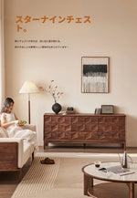 ウォールナット製デザインキャビネット - モダンなインテリアに最適な収納家具 hjy-5010