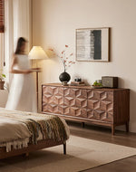 ウォールナット製デザインキャビネット - モダンなインテリアに最適な収納家具 hjy-5010