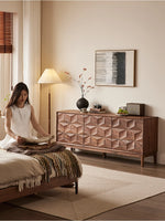 ウォールナット製デザインキャビネット - モダンなインテリアに最適な収納家具 hjy-5010