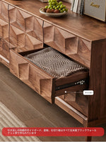 ウォールナット製デザインキャビネット - モダンなインテリアに最適な収納家具 hjy-5010