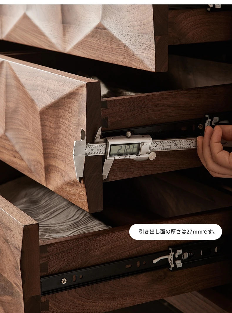 ウォールナット製デザインキャビネット - モダンなインテリアに最適な収納家具 hjy-5010