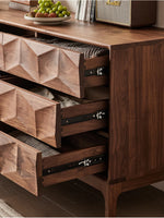 ウォールナット製デザインキャビネット - モダンなインテリアに最適な収納家具 hjy-5010