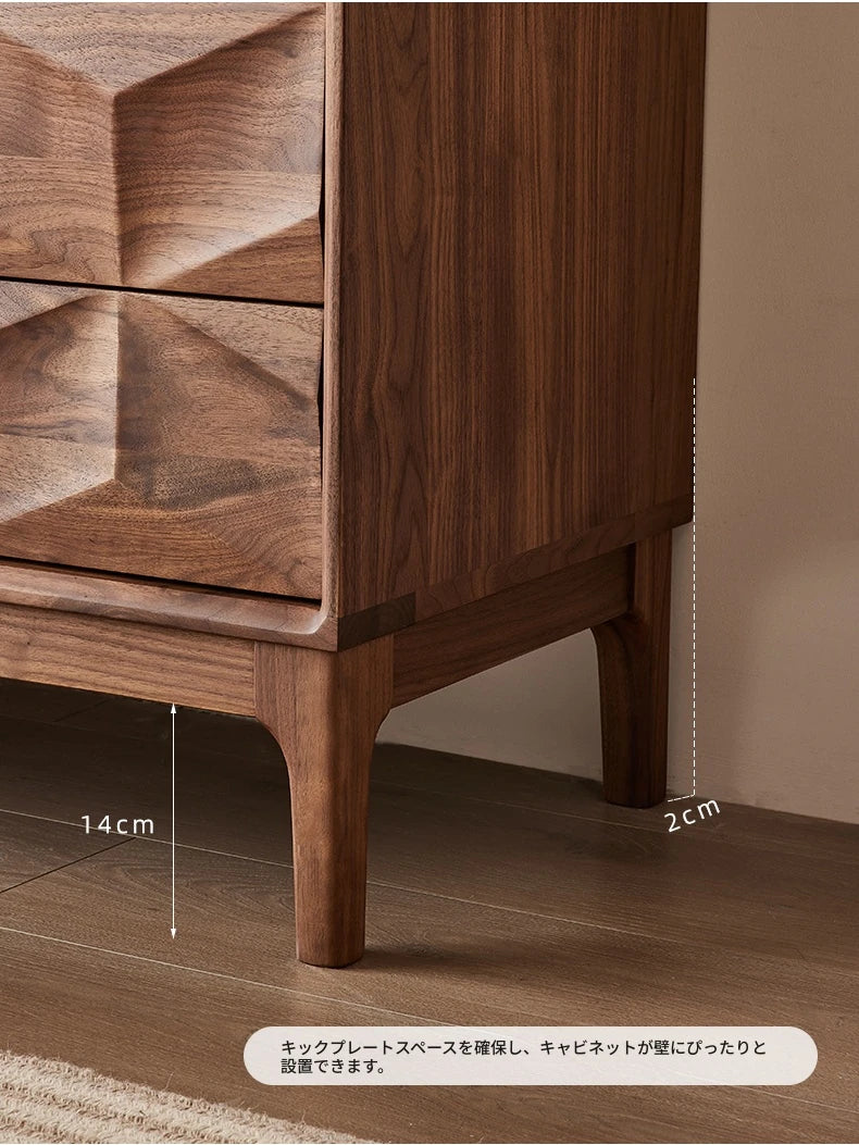 ウォールナット製デザインキャビネット - モダンなインテリアに最適な収納家具 hjy-5010