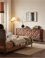 ウォールナット製デザインキャビネット - モダンなインテリアに最適な収納家具 hjy-5010