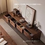 ウォールナットテレビ台 - モダンデザインの収納付きリビング家具、北米産ブラックウォールナット製 hjy-5011