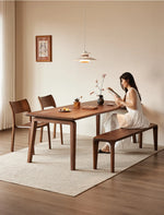 ウォールナットテーブル - シンプルでスタイリッシュなダイニングセット、ナチュラルな木目でお部屋を彩る hjy-5012