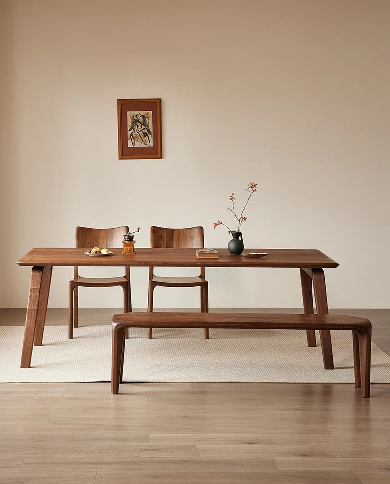 ウォールナットテーブル - シンプルでスタイリッシュなダイニングセット、ナチュラルな木目でお部屋を彩る hjy-5012