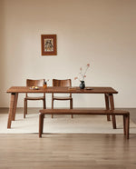 ウォールナットテーブル - シンプルでスタイリッシュなダイニングセット、ナチュラルな木目でお部屋を彩る hjy-5012