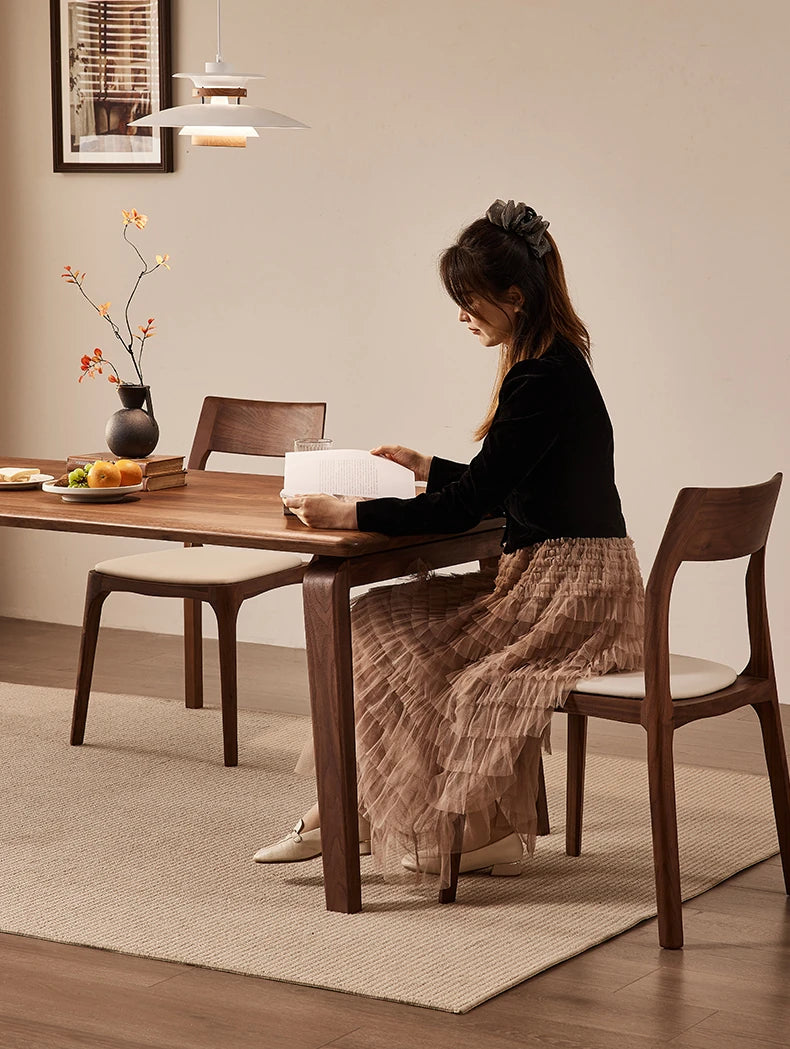 ウォールナットテーブル - シンプルでスタイリッシュなダイニングセット、ナチュラルな木目でお部屋を彩る hjy-5012