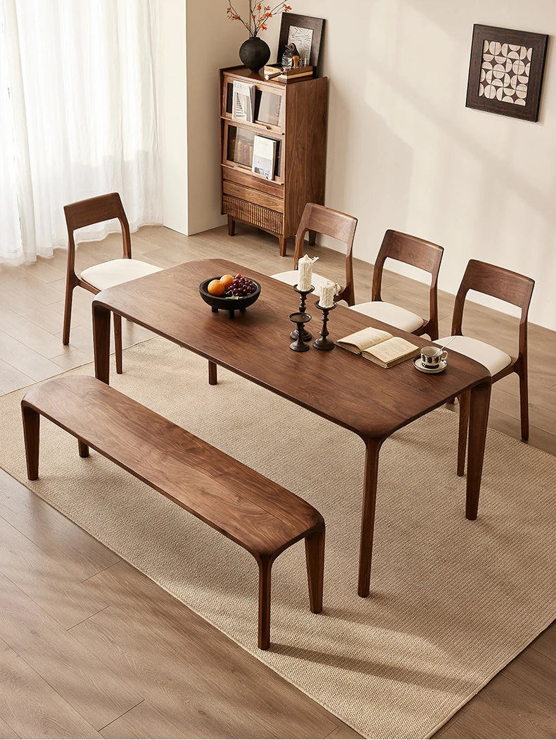 ウォールナット製スツール - シンプルで洗練されたデザイン、リビングやダイニングに最適! hjy-5013